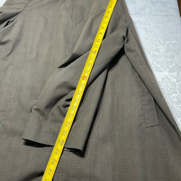 Frederick & Nelson Mens Trench Coat Jacket Vintage choc. brwn plaid Size 42 Reg - Picture 10 of 11
